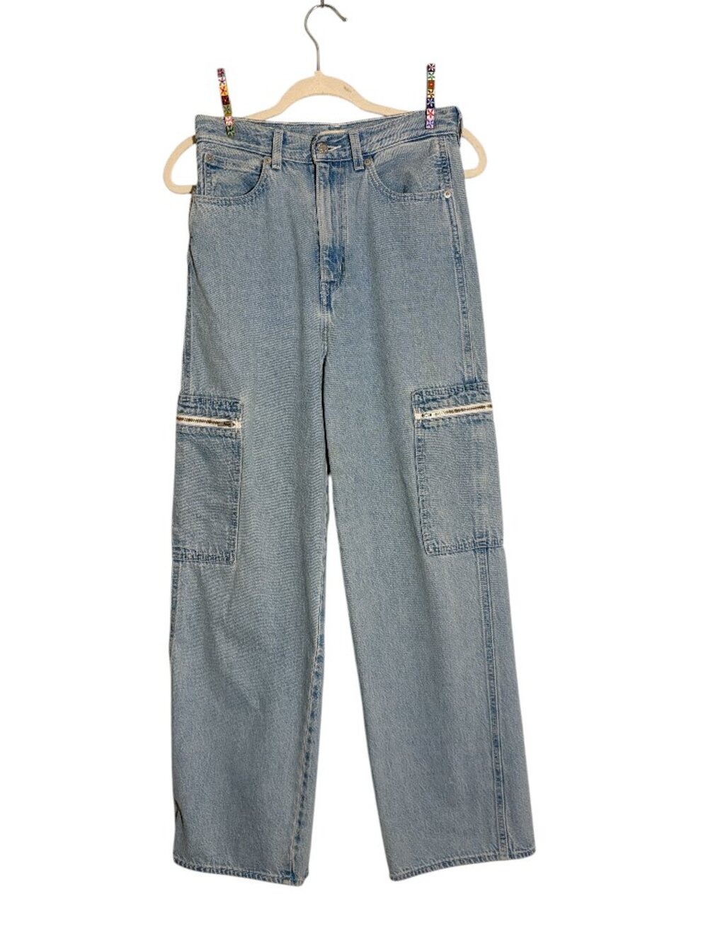 Levi’s High Loose Cargo Utility Jeans Light Wash 90s Baggy - Size 27